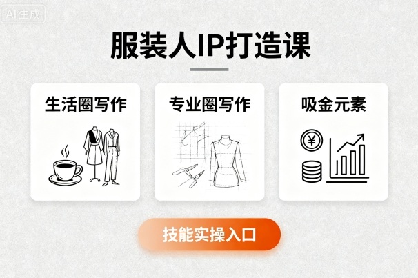 服装人IP打造课，文案创富+生活圈写作+专业圈写作+服装人专属+吸金元素+技能实操-优优云网创优优云网创资源站