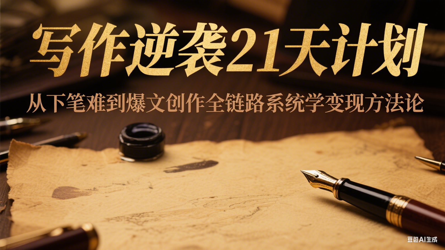 写作逆袭21天计划：从下笔难到爆文创作全链路系统学变现方法论-优优云网创优优云网创资源站