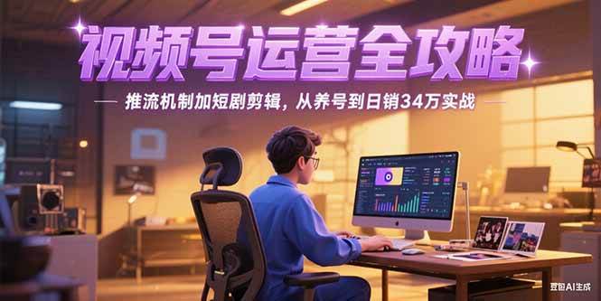 （15217期）2025视频号运营全攻略，推流机制加短剧剪辑，从养号到日销34万实战-优优云网创优优云网创资源站