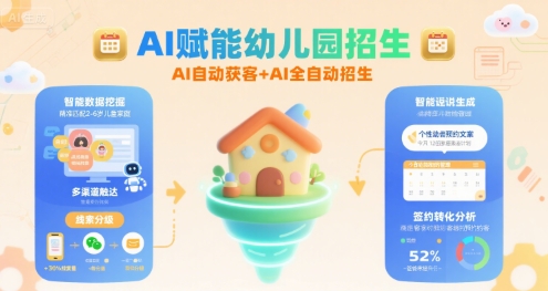 AI赋能幼儿园招生，AI自动获客+AI全自动招生-优优云网创优优云网创资源站