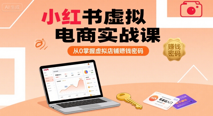 小红书虚拟电商实战课，从0掌握虚拟店铺賺钱密码-优优云网创优优云网创资源站