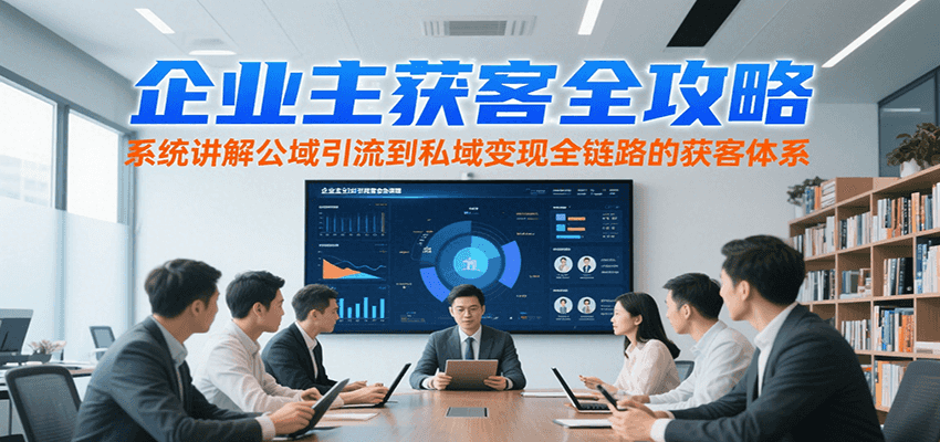 企业主获客全攻略，系统讲解公域引流到私域变现全链路的获客体系-优优云网创优优云网创资源站