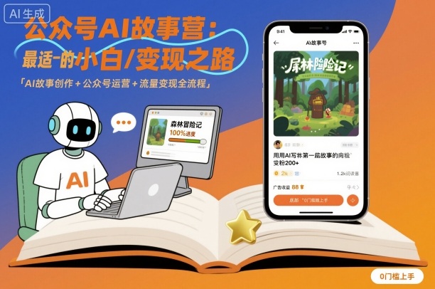 公众号ai故事营，最适合小白的自媒体变现之路-优优云网创优优云网创资源站