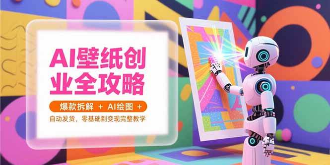 （15312期）AI壁纸创业全攻略，爆款拆解+AI绘图+自动发货，零基础到变现完整教学-优优云网创优优云网创资源站