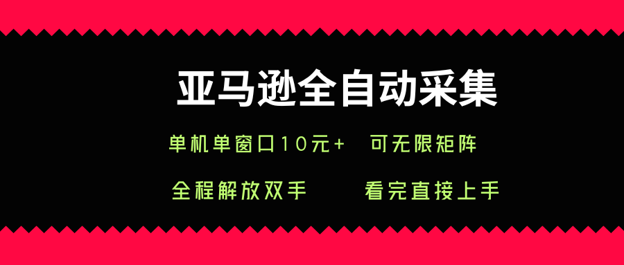 亚马逊全自动采集，单机单窗口一天10+，可无限矩阵去做【揭秘】-优优云网创优优云网创资源站