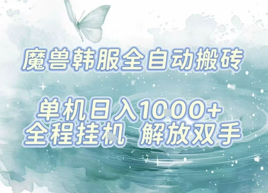最新韩服游戏搬砖，单机日入1k+，全自动运行挂G项目，解放双手【揭秘】-优优云网创优优云网创资源站