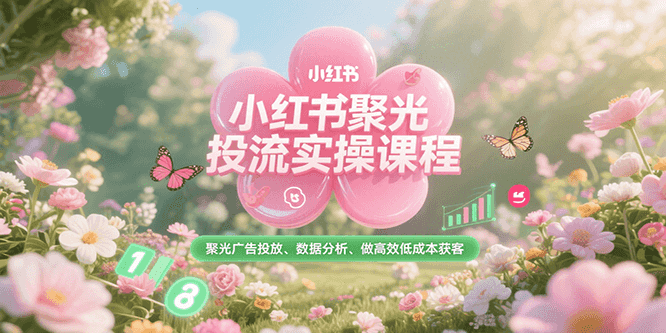 小红书聚光投流实操课程，聚光广告投放、数据分析、做高效低成本获客-优优云网创优优云网创资源站
