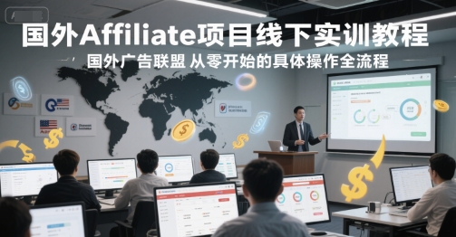 国外Affiliate项目线下实训教程，国外广告联盟从零开始的具体操作全流程-优优云网创优优云网创资源站