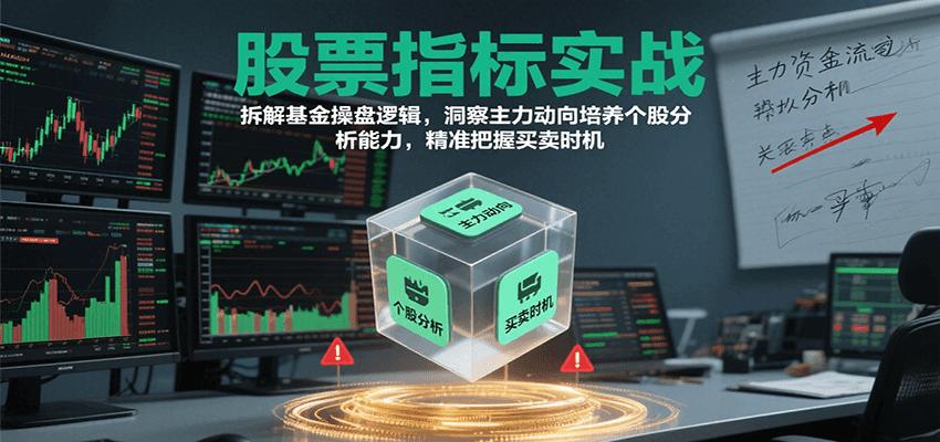 股票指标实战，拆解基金操盘逻辑，洞察主力动向培养个股分析能力，精准把握买卖时机-优优云网创优优云网创资源站