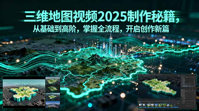 三维地图视频2025制作秘籍，从基础到高阶，掌握全流程，开启创作新篇-优优云网创优优云网创资源站