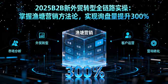 2025B2B新外贸转型全链路实操：掌握渔塘营销方法论，实现询盘量提升300%-优优云网创优优云网创资源站