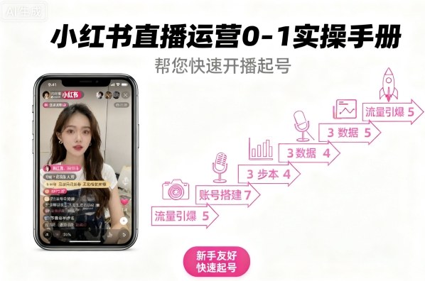 小红书直播运营0-1实操手册，帮您快速开播起号-优优云网创优优云网创资源站