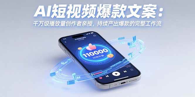 （15569期）AI短视频爆款文案：千万级播放量创作者亲授，持续产出爆款的完整工作流-优优云网创优优云网创资源站