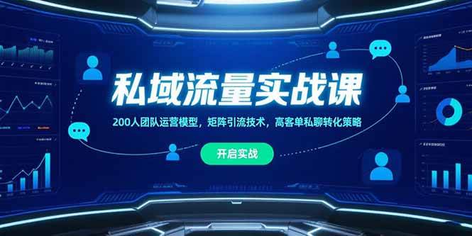 （15403期）私域流量实战课，200人团队运营模型，矩阵引流技术，高客单私聊转化策略-优优云网创优优云网创资源站