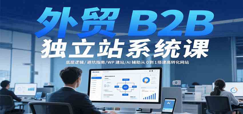 外贸B2B独立站系统课：底层逻辑/避坑指南/WP建站/AI辅助从0到1搭建高转化网站-优优云网创优优云网创资源站