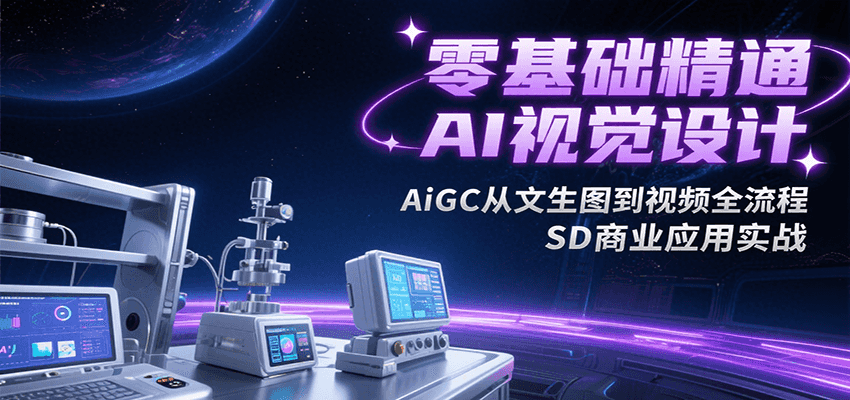 零基础精通AI视觉设计，AiGC从文生图到视频全流程，SD商业应用实战-优优云网创优优云网创资源站