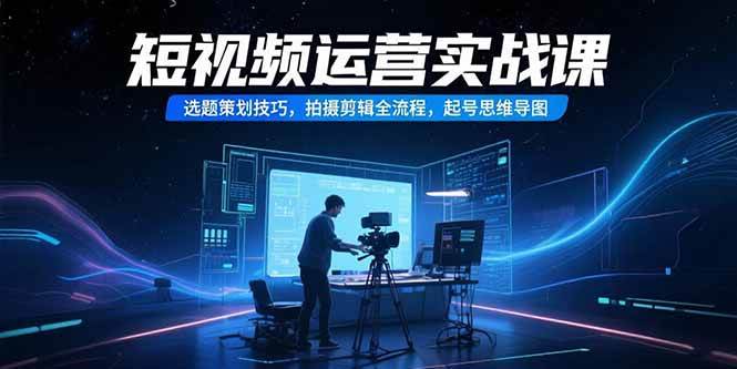 （15375期）短视频运营实战课，选题策划技巧，拍摄剪辑全流程，起号思维导图-优优云网创优优云网创资源站