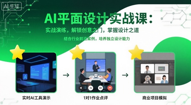 AI平面设计实战课，实战演练，解锁创意之门，掌握设计之道-优优云网创优优云网创资源站
