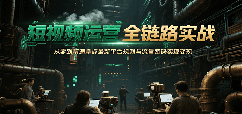 短视频运营全链路实战，从零到精通掌握最新平台规则与流量密码实现变现-优优云网创优优云网创资源站