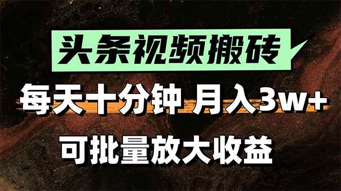 （15582期）2025最新副业玩法！AI全自动搬运视频发头条，无脑发布也能月入过万！-优优云网创优优云网创资源站