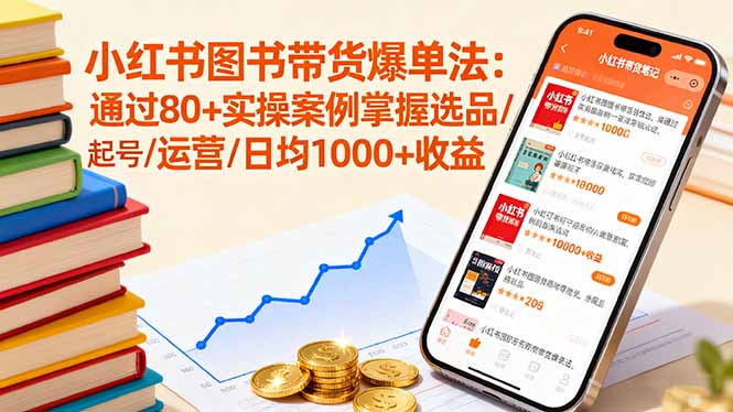 小红书图书带货爆单法：通过80+实操案例掌握选品/起号/运营/日均1000+收益-优优云网创优优云网创资源站