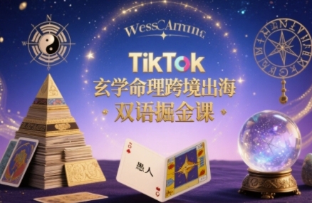 TikTok玄学命理跨境出海双语掘金课，手把手教你用命理知识精准直击海外用户痛点-优优云网创优优云网创资源站