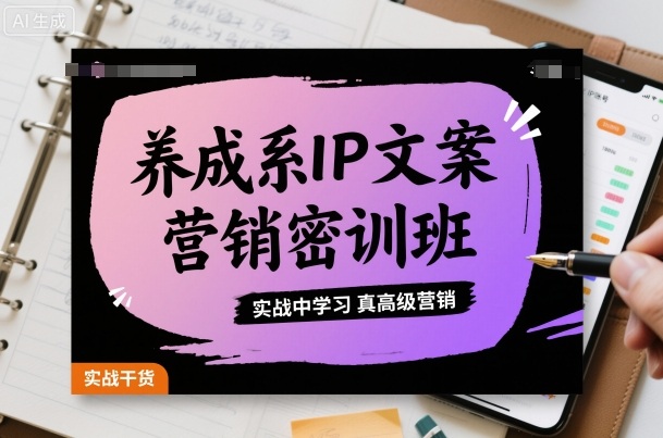 养成系IP文案营销密训班，实战中学习真高级营销-优优云网创优优云网创资源站