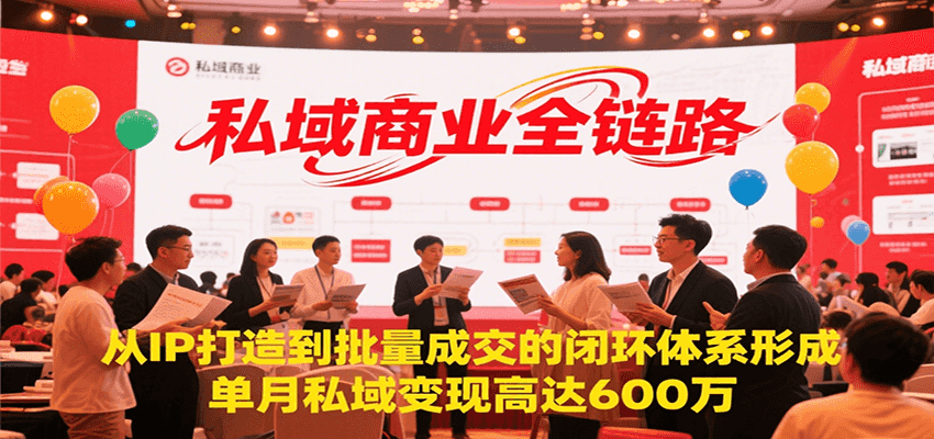 私域商业全链路，从IP打造到批量成交的闭环体系形成，单月私域变现600万-优优云网创优优云网创资源站