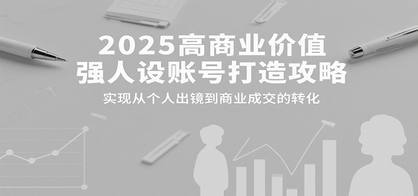 2025高商业价值强人设账号打造攻略，实现从个人出镜到商业成交的转化-优优云网创优优云网创资源站