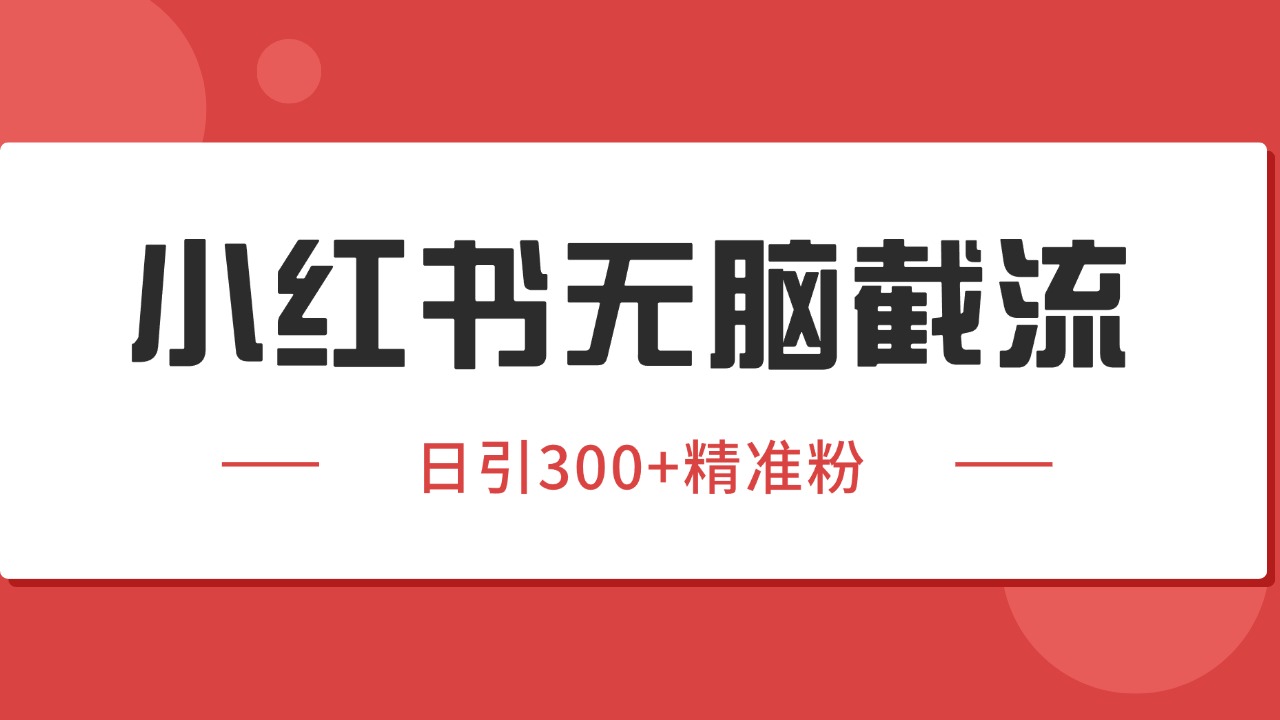 小红书截流同行客源，独家野路子获客玩法 日引200+暴力获客-优优云网创优优云网创资源站
