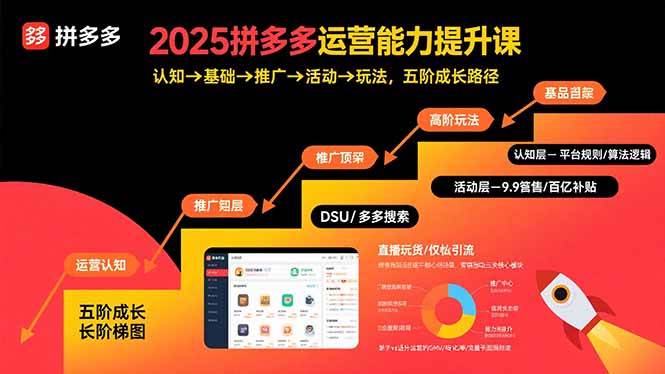 （15826期）2025拼多多运营能力提升课：认知→基础→推广→活动→玩法，五阶成长路径-优优云网创优优云网创资源站