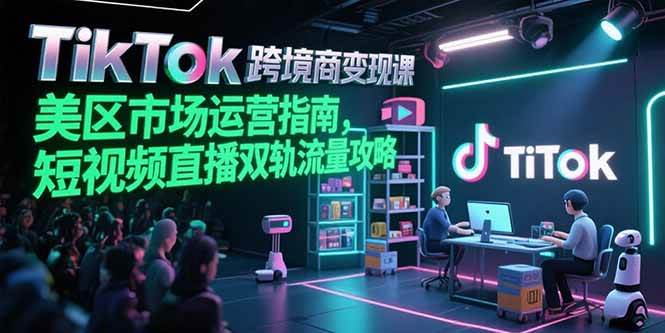 （15344期）TikTok跨境电商变现课，美区市场运营指南，短视频直播双轨流量攻略-优优云网创优优云网创资源站