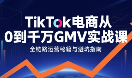 TikTok电商从0到千万GMV实战课，从0到1拆解实战秘籍-优优云网创优优云网创资源站