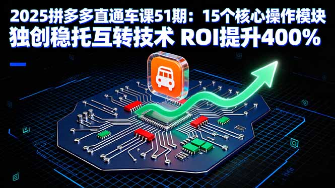 2025拼多多直通车课51期：15个核心操作模块 独创稳托互转技术 ROI提升400%-优优云网创优优云网创资源站