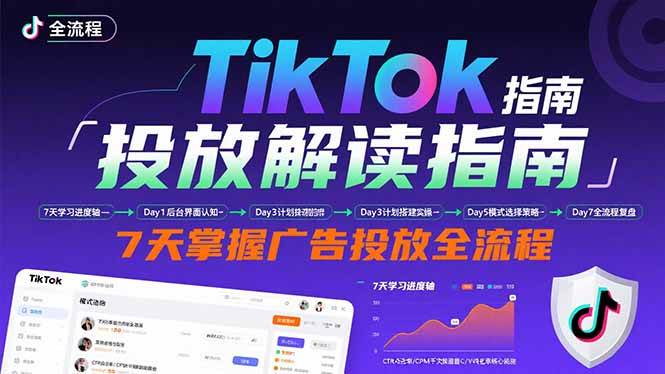 （15753期）TikTok投放解读指南：后台操作/计划建立/模式选择，7天掌握广告投放全流程-优优云网创优优云网创资源站