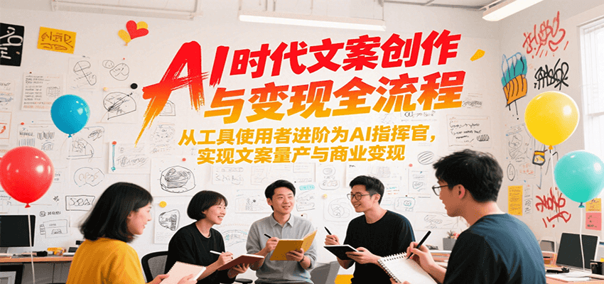 AI时代文案创作与变现全流程，从工具使用者进阶为AI指挥官，实现文案量产与商业变现-优优云网创优优云网创资源站