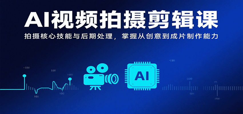 AI视频拍摄剪辑课，拍摄核心技能与后期处理，掌握从创意到成片制作能力-优优云网创优优云网创资源站