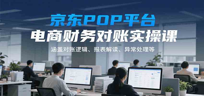 京东POP平台电商财务对账实操课，涵盖对账逻辑、报表解读、异常处理等-优优云网创优优云网创资源站
