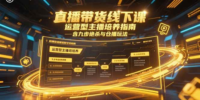 （15281期）直播带货线下课，运营型主播培养指南，含九步绝杀与仓播玩法-优优云网创优优云网创资源站