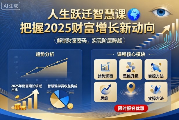 人生跃迁智慧课，把据2025财富增长新动向-优优云网创优优云网创资源站