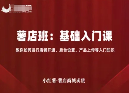 小红薯薯店商城卖货，基础入门课，教你如何进行店铺开通、后台设置、产品上传等入门知识-优优云网创优优云网创资源站