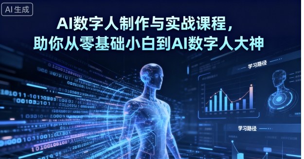 AI数字人制作与实战课程，助你从零基础小白到AI数字人大神-优优云网创优优云网创资源站