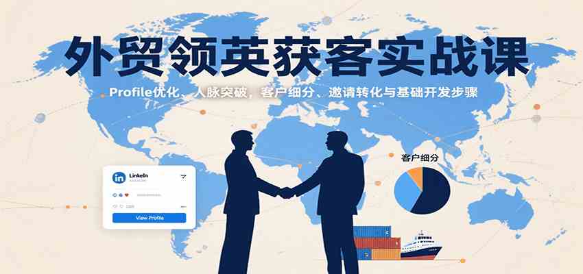 外贸领英获客实战课：Profile优化、人脉突破，客户细分、邀请转化与基础开发步骤-优优云网创优优云网创资源站