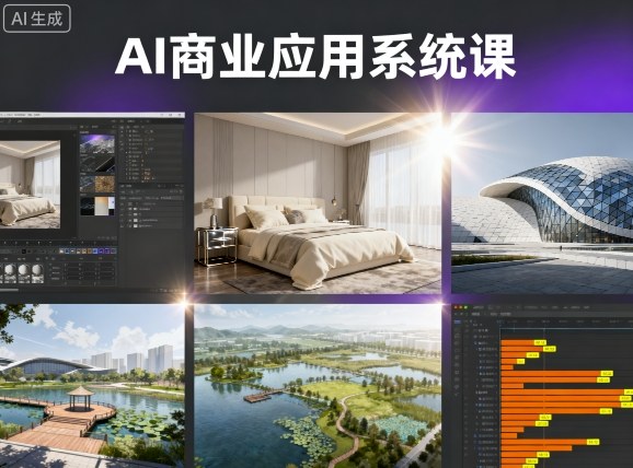 AI商业应用系统课，室内-软装-建筑-景观，智能设计+效果图+动画画实战-优优云网创优优云网创资源站