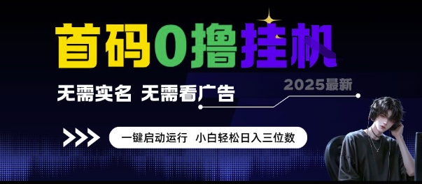 首码0撸挂G项目，无需实名无需看广告 一键启动运行，小白轻松日入三位数【揭秘】-优优云网创优优云网创资源站