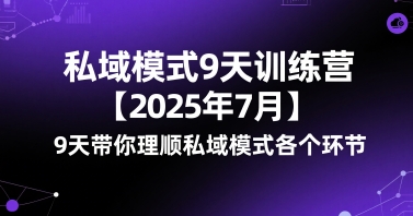 私域模式9天训练营【2025年7月】9天带你理顺私域模式各个环节-优优云网创优优云网创资源站
