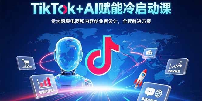 （15561期）TikTok+AI赋能冷启动课：专为跨境电商和内容创业者设计，全套解决方案-优优云网创优优云网创资源站