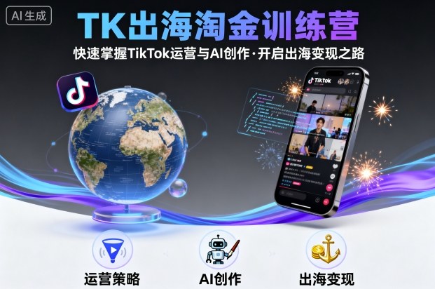 TK出海淘金训练营，助你快速掌握TikTok运营与AI创作，开启出海变现之路-优优云网创优优云网创资源站