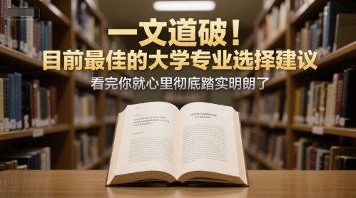 付费文章：一文道破！目前最佳的大学专业选择建议，看完你就心里彻底踏实明朗了-优优云网创优优云网创资源站