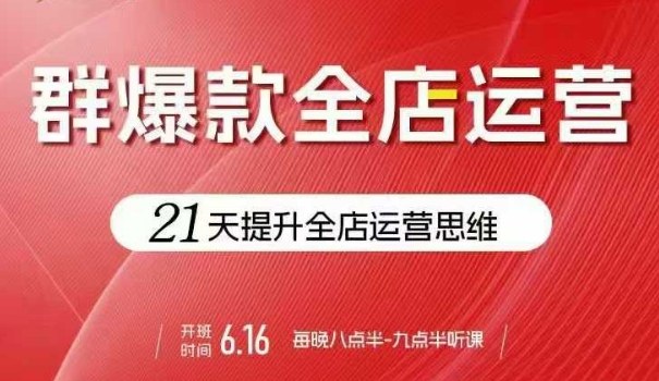 贾真电商群爆款全店运营，21天提升全店运营思维，起店、全店运营爆款不断-优优云网创优优云网创资源站